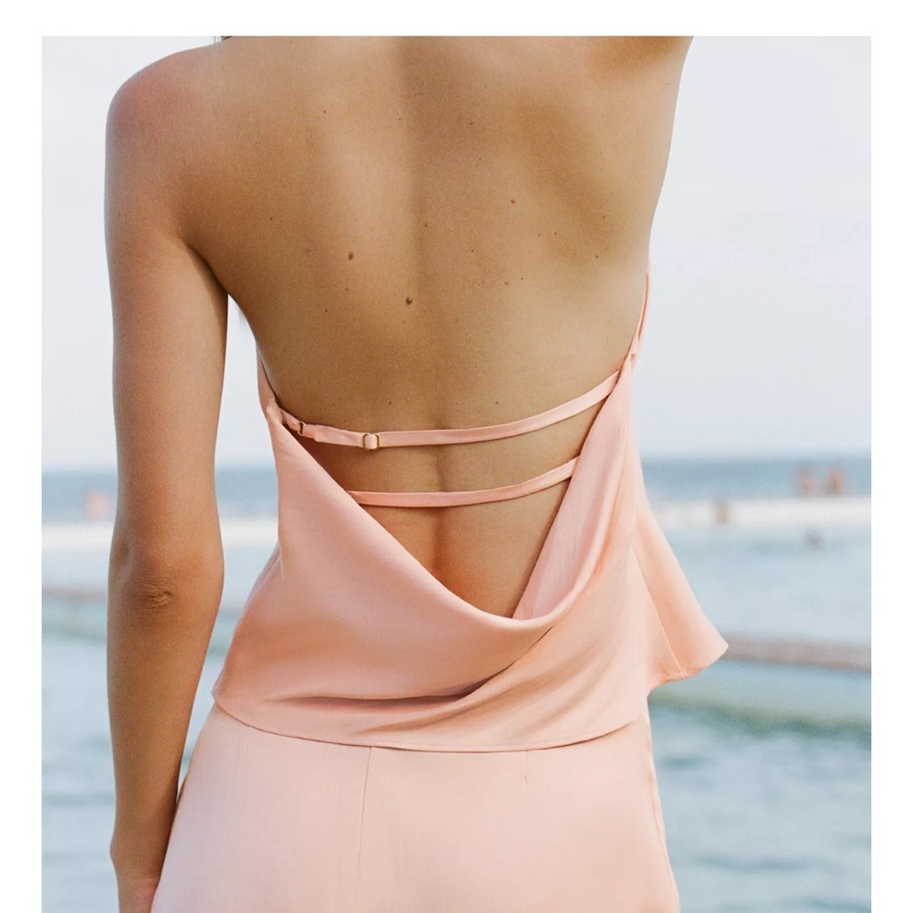 Zara Peach Halter Tank Top - Picture 2 of 2